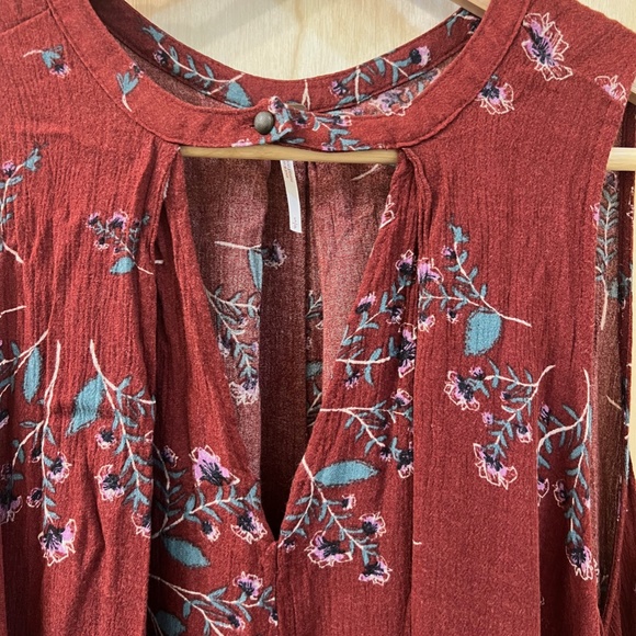 Free People Tree Swing Floral Tunic Minidress Sz Small - Picture 9 of 13